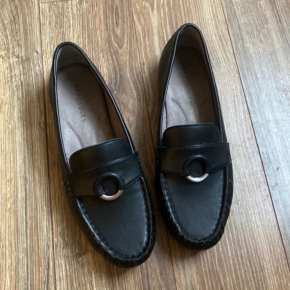 Black flats, never worn